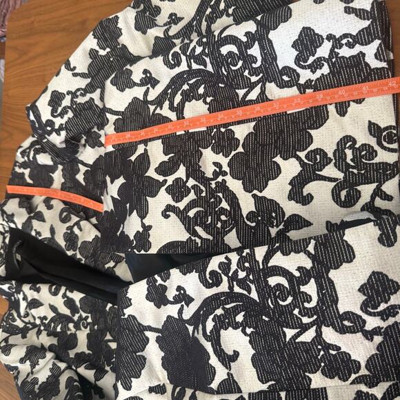 Albert Nipon Size 16 Sheath Dress Jacket Suit Set Black Floral on Silvery White - Picture 15 of 16